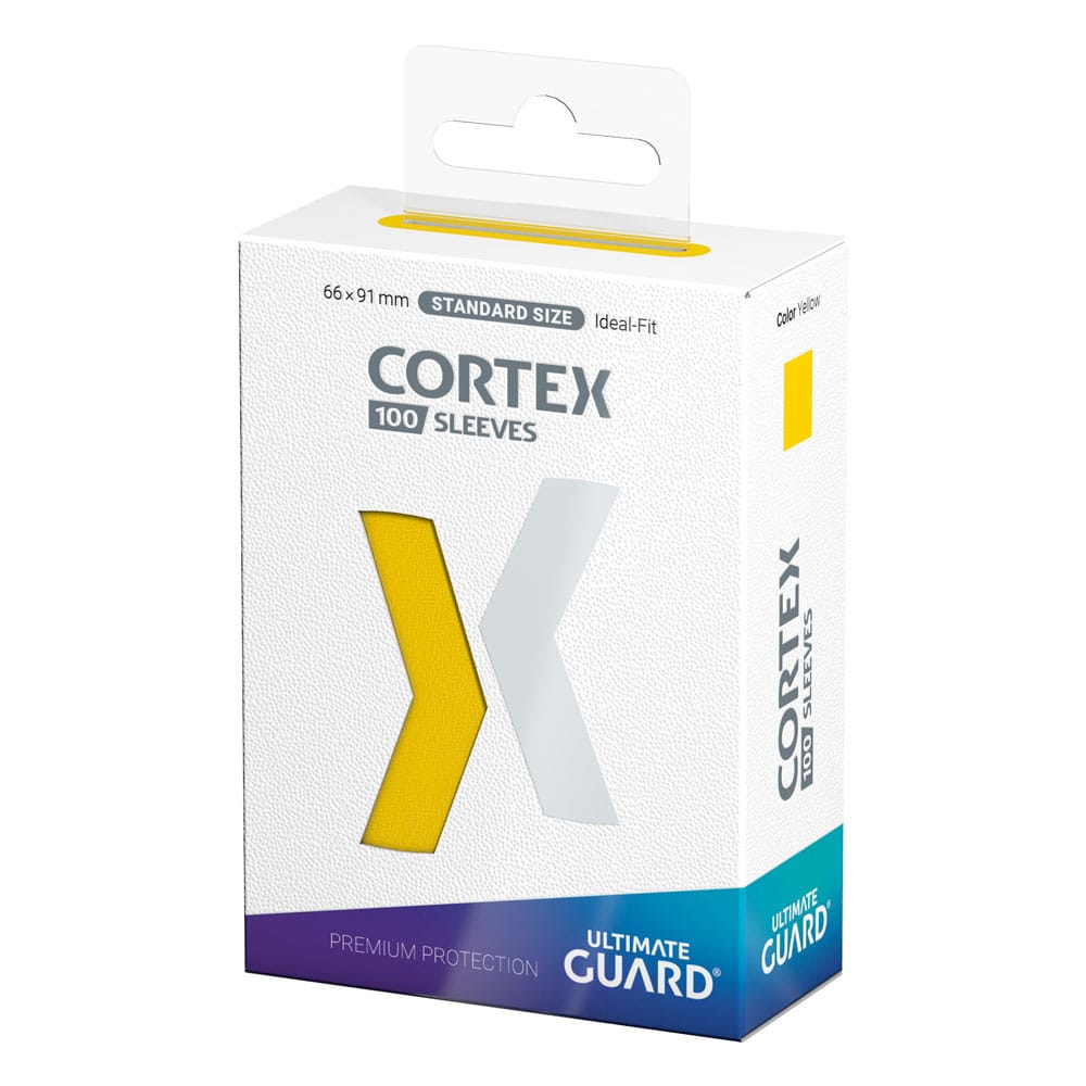 Ultimate Guard Cortex Sleeves Standardgröße Gelb, 100 Stück, Verpackungsvorderseite.
