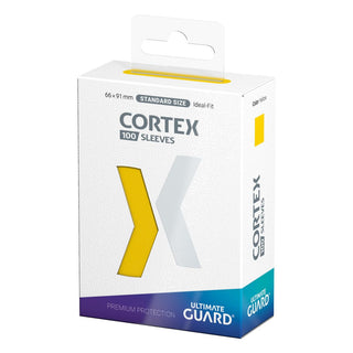 Ultimate Guard Cortex Sleeves Standardgröße Gelb, 100 Stück, Verpackungsvorderseite.