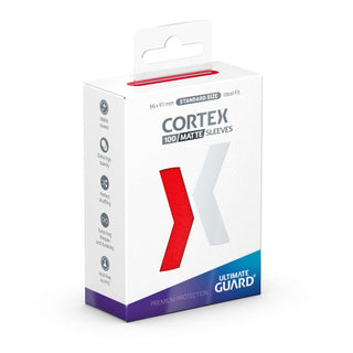 Ultimate Guard Cortex Sleeves, matt-rot, 100 Stück, Standardgröße, Verpackungsvorderseite.