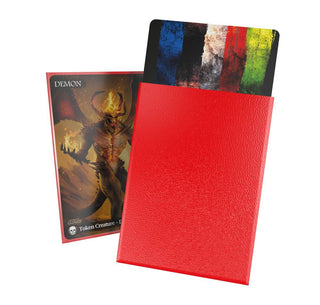 Ultimate Guard Cortex Sleeves, matt-rot, Standardgröße, mit Karten, 100 Stück, für TCG-Spieler.