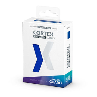 Verpackung der Ultimate Guard Cortex Sleeves, Standardgröße, matt-blau, 100 Stück.