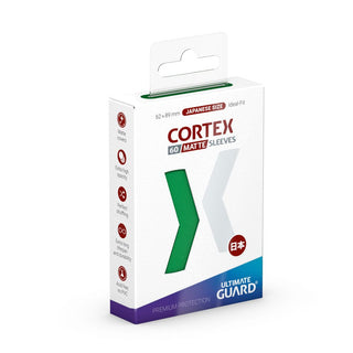Verpackung der Ultimate Guard Cortex Sleeves in matt-grün, japanische Größe, 60 Stück.