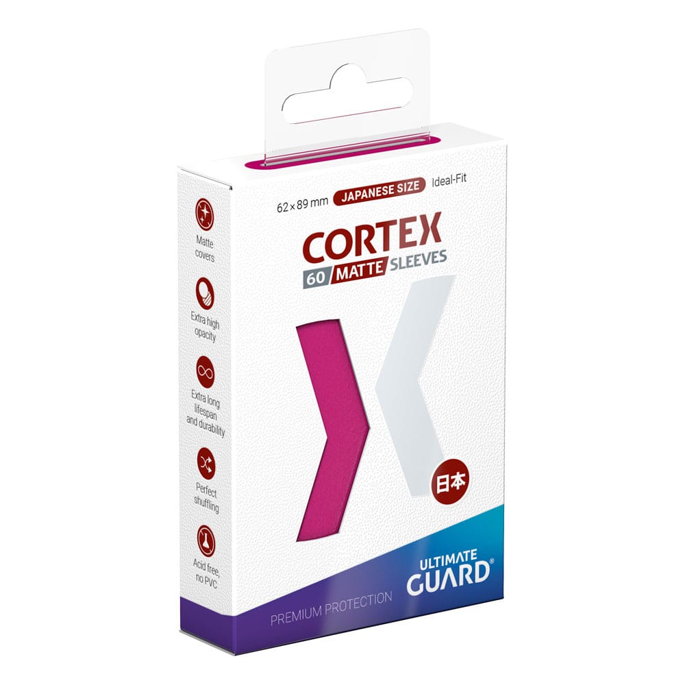 Ultimate Guard Cortex Sleeves, japanische Größe, matte pink, 60 Stück, in Verpackung.