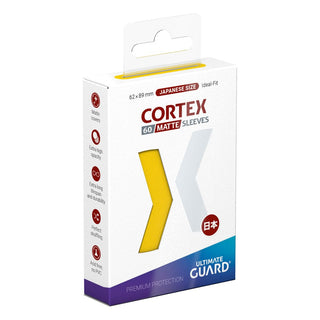 Ultimate Guard Cortex Matte Yellow Sleeves, japanische Größe, 60 Stück, Verpackungsvorderseite.