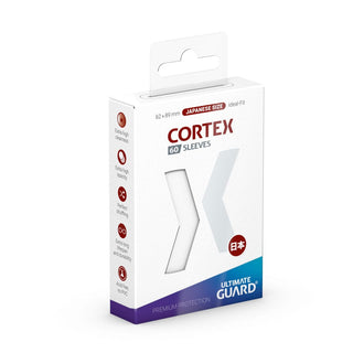 Ultimate Guard Cortex Sleeves, japanische Größe, 60 Stück, weiß, Verpackungsvorderseite mit Produktdetails.