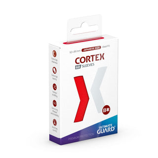 Ultimate Guard Cortex Sleeves, Japanische Größe, Rot, 60 Stück, Verpackungsvorderseite.