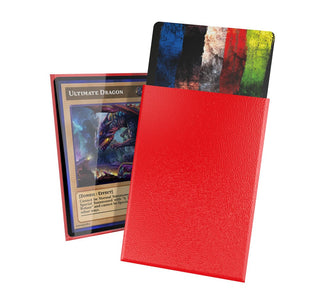 Rote Ultimate Guard Cortex Sleeves für japanische Karten, 60 Stück, mit Kartenbeispiel.