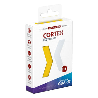 Ultimate Guard Cortex Sleeves Japanische Größe Gelb, 60 Stück, Verpackungsvorderseite.