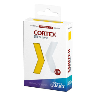 Ultimate Guard Cortex Sleeves Japanische Größe Gelb, 60 Stück, Verpackungsvorderseite.