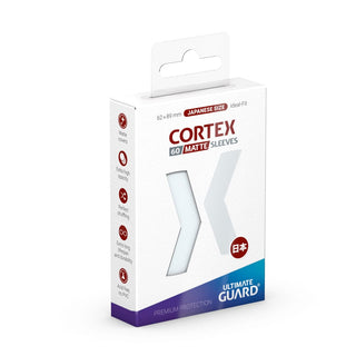 Ultimate Guard Cortex Sleeves, 60 matt-transparente Hüllen, japanische Größe, Premium-Schutz, Verpackungsvorderseite.