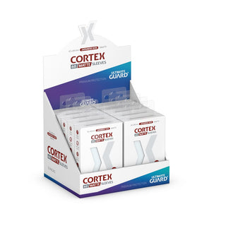 Produktbild von Ultimate Guard Cortex Sleeves, japanische Größe, matt-transparent, 60er Packung in Displaybox.