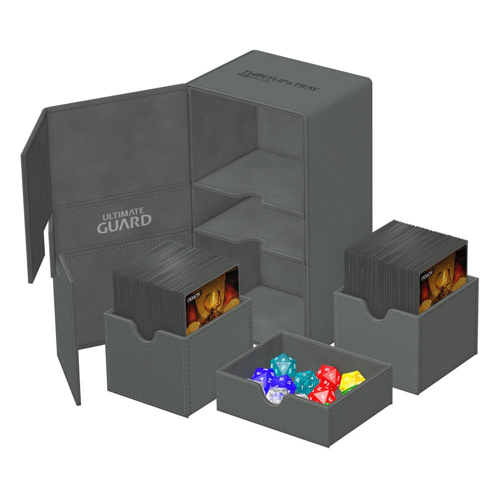 Ultimate Guard Twin Flip`n`Tray 200+ XenoSkin Monocolor Grau