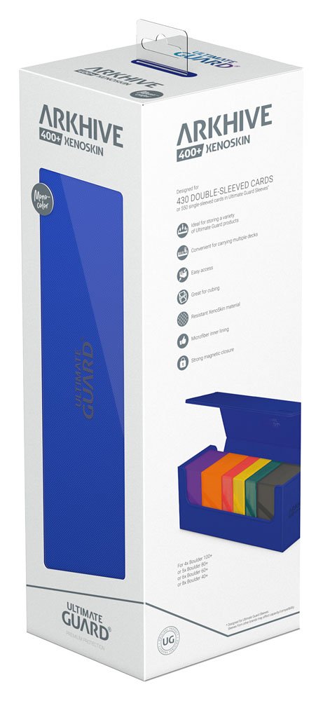 Ultimate Guard Arkhive 400+ XenoSkin Blau, Kartenaufbewahrung, Box mit magnetischem Verschluss, für 430 Karten.
