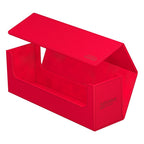 Rote Ultimate Guard Arkhive 400+ XenoSkin Box für Kartenaufbewahrung, geöffnet.