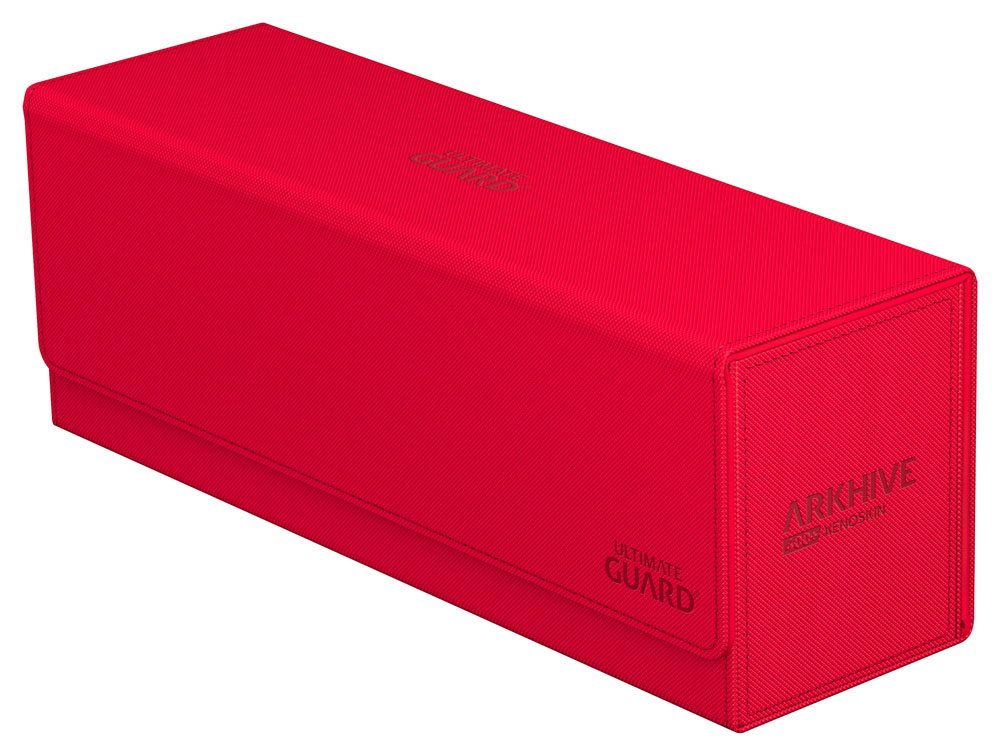 Rote Ultimate Guard Arkhive 400+ XenoSkin Box für Kartenaufbewahrung.