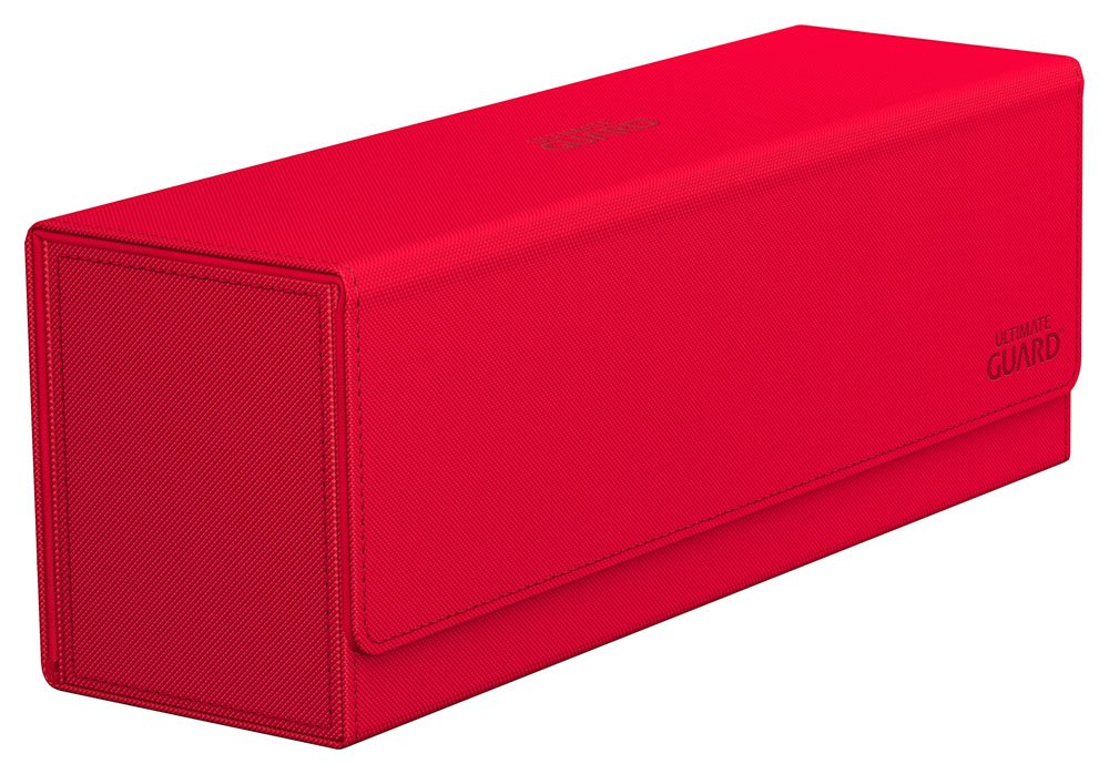 Rote Ultimate Guard Arkhive 400+ XenoSkin Box für Kartenaufbewahrung.