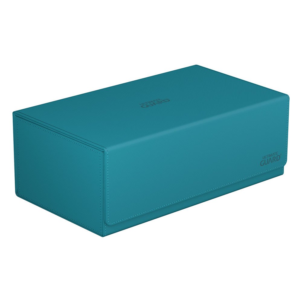 Ultimate Guard Arkhive 800+ XenoSkin Monocolor in Petrolblau, Kartenbox für über 800 Karten, geschlossen.