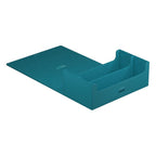 Petrolblaue Ultimate Guard Arkhive 800+ Box, geöffnet, bietet Platz für 800+ Karten, ideal für Sammler.