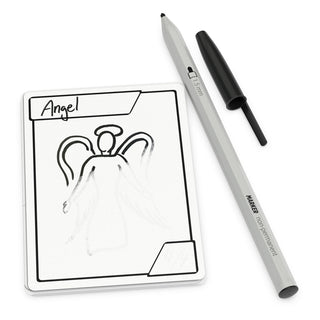Ultimate Guard Multi Tokens mit Stift, beschriftet mit "Angel", ideal für Kartenspiele und Notizen.