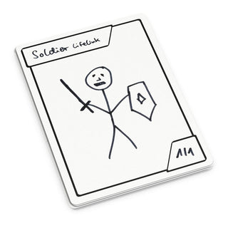 Ultimate Guard Multi Tokens, 25er-Pack, leere Karten mit handgezeichnetem Soldaten, ideal für Notizen oder Zeichnungen.