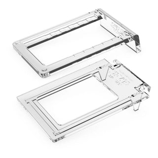 Transparente Ultimate Guard Slider Stands aus Plastik, 5er-Set, zur Präsentation von Sammlerstücken.