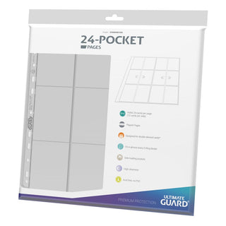 Ultimate Guard 24-Pocket QuadRow Seiten, transparent, 10er-Pack, doppelseitig, 11er-Lochung, für Kartenaufbewahrung.