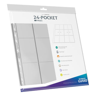 Ultimate Guard 24-Pocket QuadRow Seiten, transparent, 10er-Pack, doppelseitig, 11er-Lochung, für Kartenaufbewahrung.