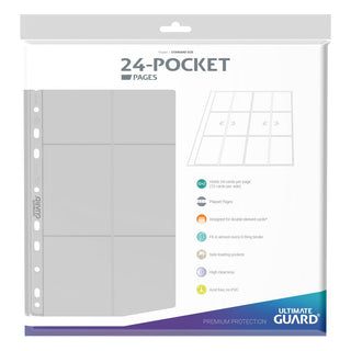 Ultimate Guard 24-Pocket QuadRow Seiten, 10er Pack, transparent, doppelseitig, für Kartenaufbewahrung, säurefrei, PVC-frei.
