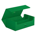 Grüne Ultimate Guard Arkhive 800+ XenoSkin Box, geöffnet, für über 800 Karten, ideal für Sammler.