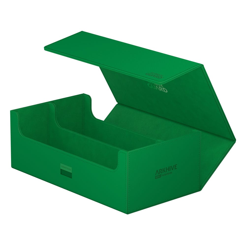 Grüne Ultimate Guard Arkhive 800+ XenoSkin Box, geöffnet, für 800+ Karten.