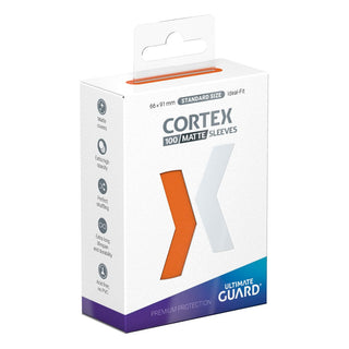 Ultimate Guard Cortex Sleeves, 100 matt-orange, Standardgröße, Verpackungsvorderseite.