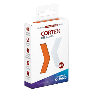 Ultimate Guard Cortex Sleeves, 60er Pack, japanische Größe, orange, Verpackungsvorderseite.
