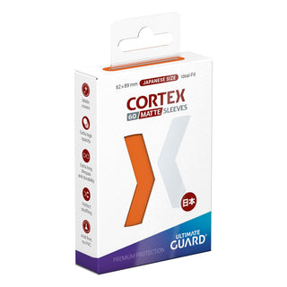 Ultimate Guard Cortex Sleeves, Japanische Größe, Matte Orange, 60 Stück, Verpackungsvorderseite.