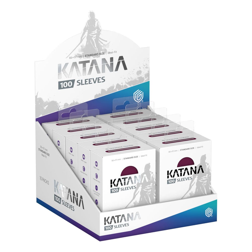 Ultimate Guard Katana Sleeves Radiant Plum, 100er Packung, in Displaybox, Standardgröße, blickdicht, strapazierfähig.