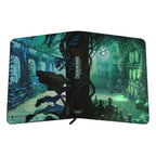 Ultimate Guard Zipfolio 360 Xenoskin mit gruseligem "Duskmourn: House of Horror" Design, zeigt düsteren Keller.