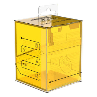 Ultimate Guard Boulder 100+ Clear Amber Deck-Box, transparent, gelb, für Kartenaufbewahrung.