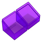 Ultimate Guard Boulder 100+ Clear Amethyst, transparente Kartenbox, geöffnet, lila Design.