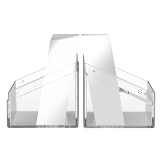 Transparente Ultimate Guard Boulder 100+ Deck-Box, geöffnet, zeigt Kartenaufbewahrung.