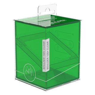 Ultimate Guard Boulder 100+ Clear Deck-Box, transparent, smaragdgrün, für Kartenaufbewahrung.