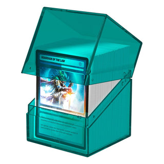 Ultimate Guard Boulder 100+ Clear Malachite Deck-Box, transparent, zeigt Karteninhalt.