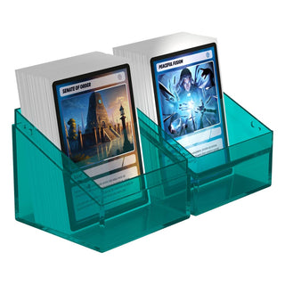 Ultimate Guard Boulder 100+ Clear Malachite Deck-Box mit Karten, transparentes Design.