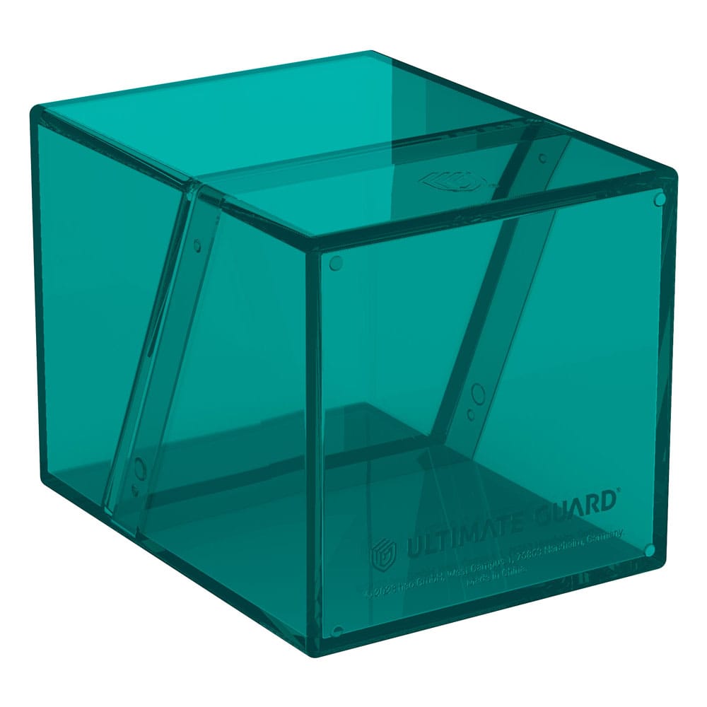 Ultimate Guard Boulder 100+ Clear in Malachite, stabile Deck-Box für bis zu 100 Karten, transparent mit sicherem Verschluss.