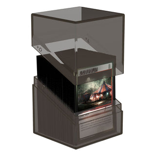 Ultimate Guard Boulder 100+ Clear Onyx Deck-Box mit Karten, transparentes Design.