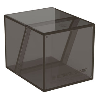 Transparente Ultimate Guard Boulder 100+ Deck-Box in Onyx, für Kartensammlung.