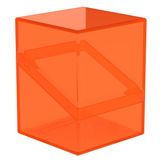 Transparente, orange Ultimate Guard Boulder 100+ Deck-Box für Kartenaufbewahrung.