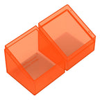 Transparente Ultimate Guard Boulder 100+ Deck-Box in Poppy Topaz, geöffnet.