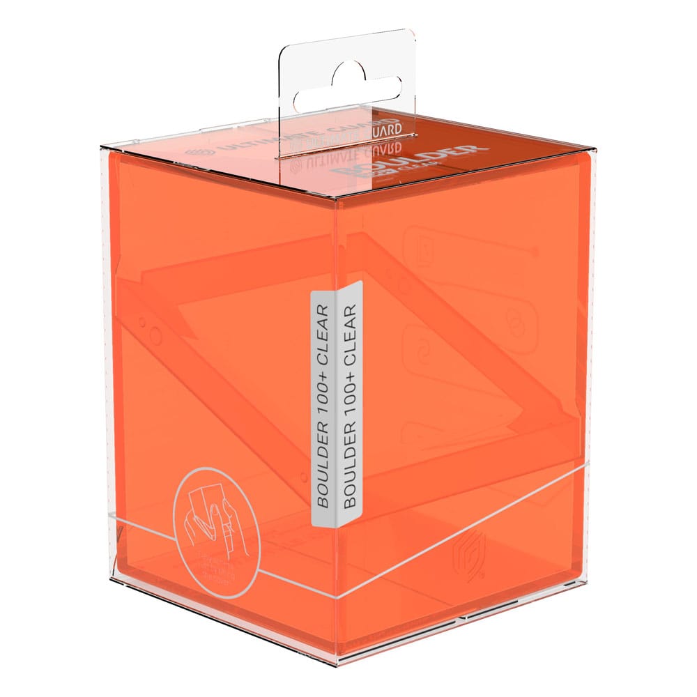Ultimate Guard Boulder 100+ Clear Deck-Box in transparentem Poppy Topaz Design.