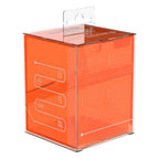 Ultimate Guard Boulder 100+ Clear Deck-Box, transparent mit orangefarbenem Design, für Kartensammler.