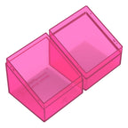 Transparente, pinke Ultimate Guard Boulder 100+ Deck-Box, geöffnet, zeigt Innenraum für Kartenaufbewahrung.