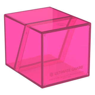 Transparente Ultimate Guard Boulder 100+ Deck-Box in Rhodonitfarbe, ideal zur Kartensammlung.